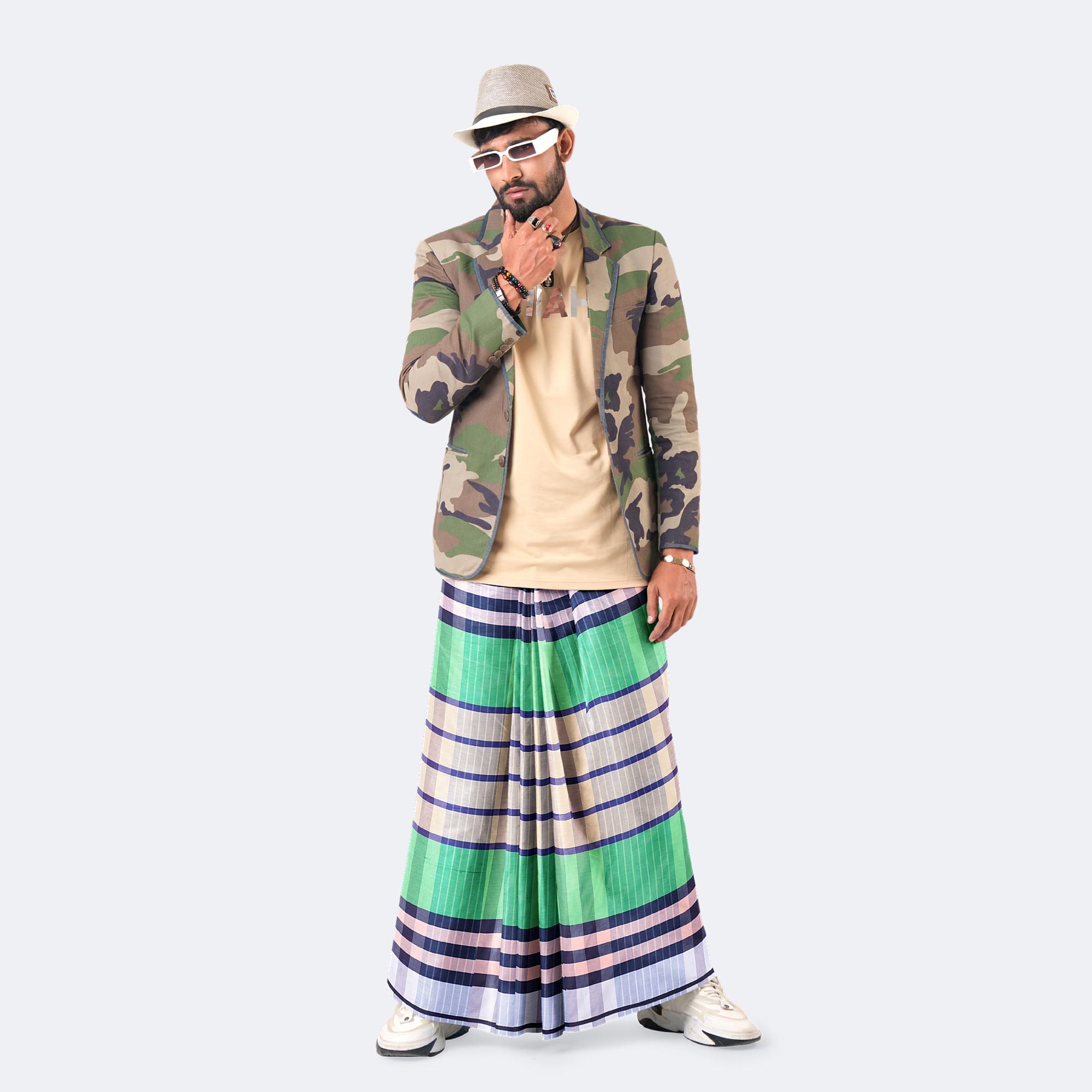 Classic Men’s Multicolor Check Soft Cotton Lungi - Showpno Bilash